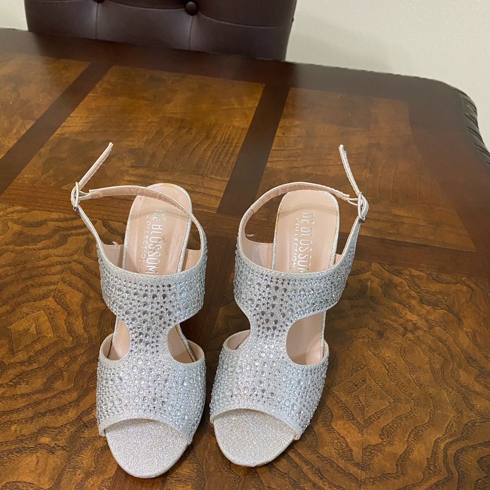 Silver heels size 6